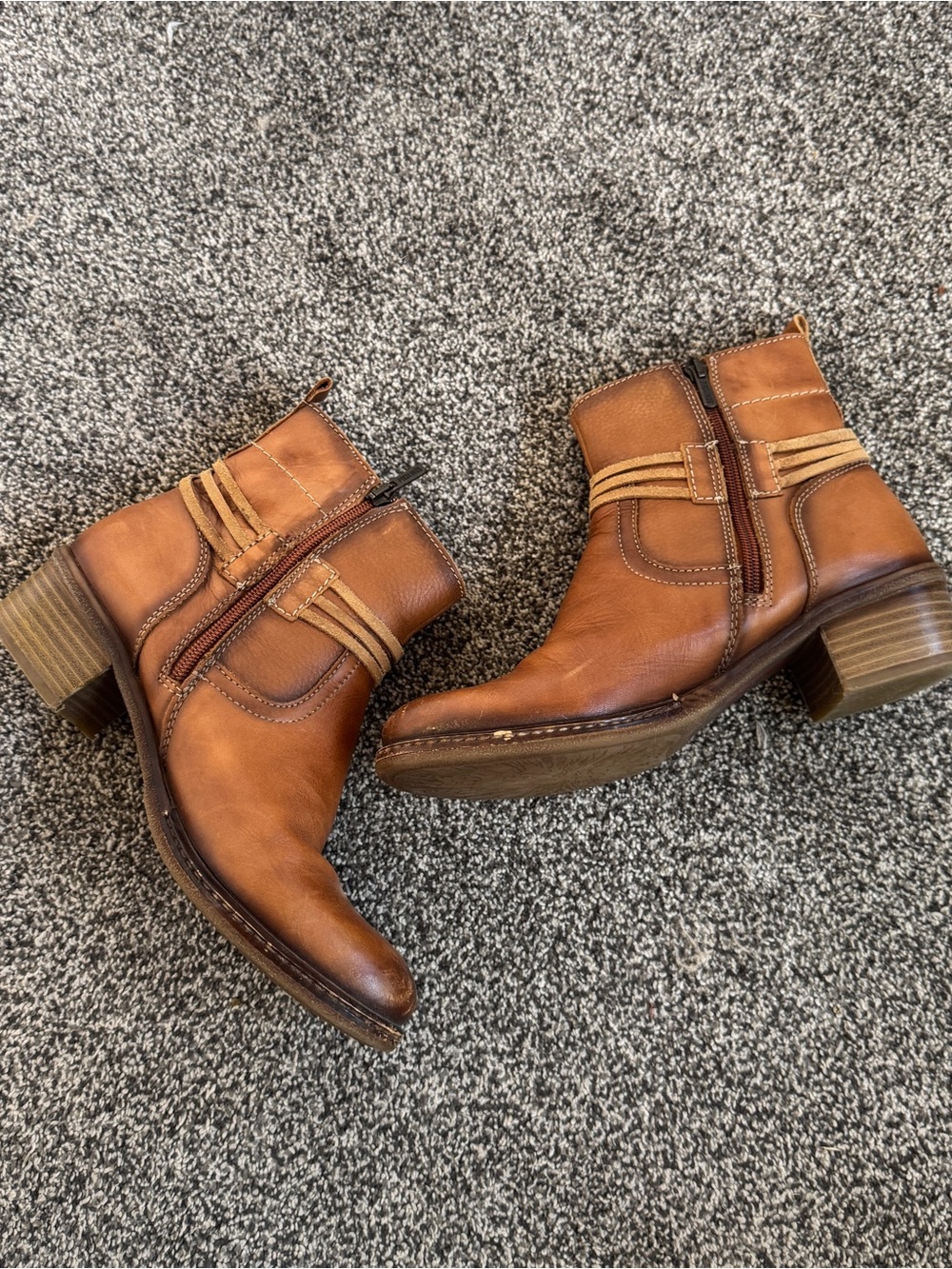 Pikolinos Zaragoza W9H-8800 Brandy Cognac Leather Ankle Boots EU 38 US 7.5 - Picture 7 of 11